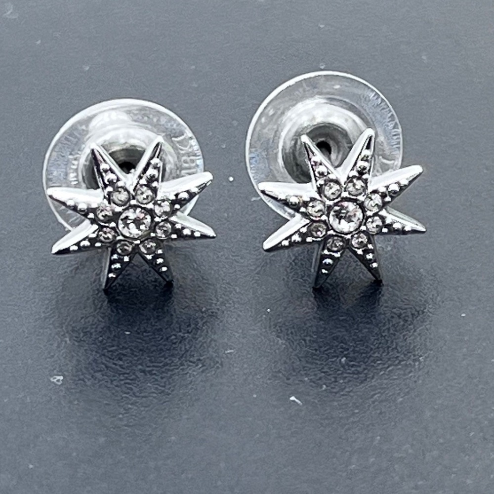 Swarovski Swan Fizzy Pave Crystal Star Stud Earrings Original Backs